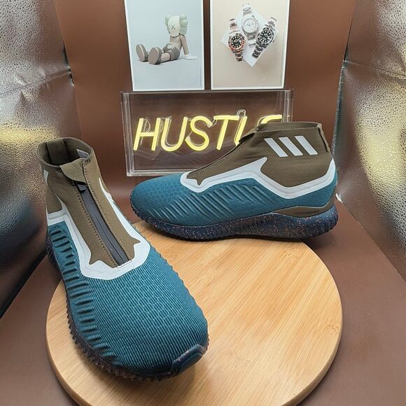 Adidas Alphabounce Mid Night Blue/Olive Khaki Men’s Sz 11.5 - Picture 6 of 9